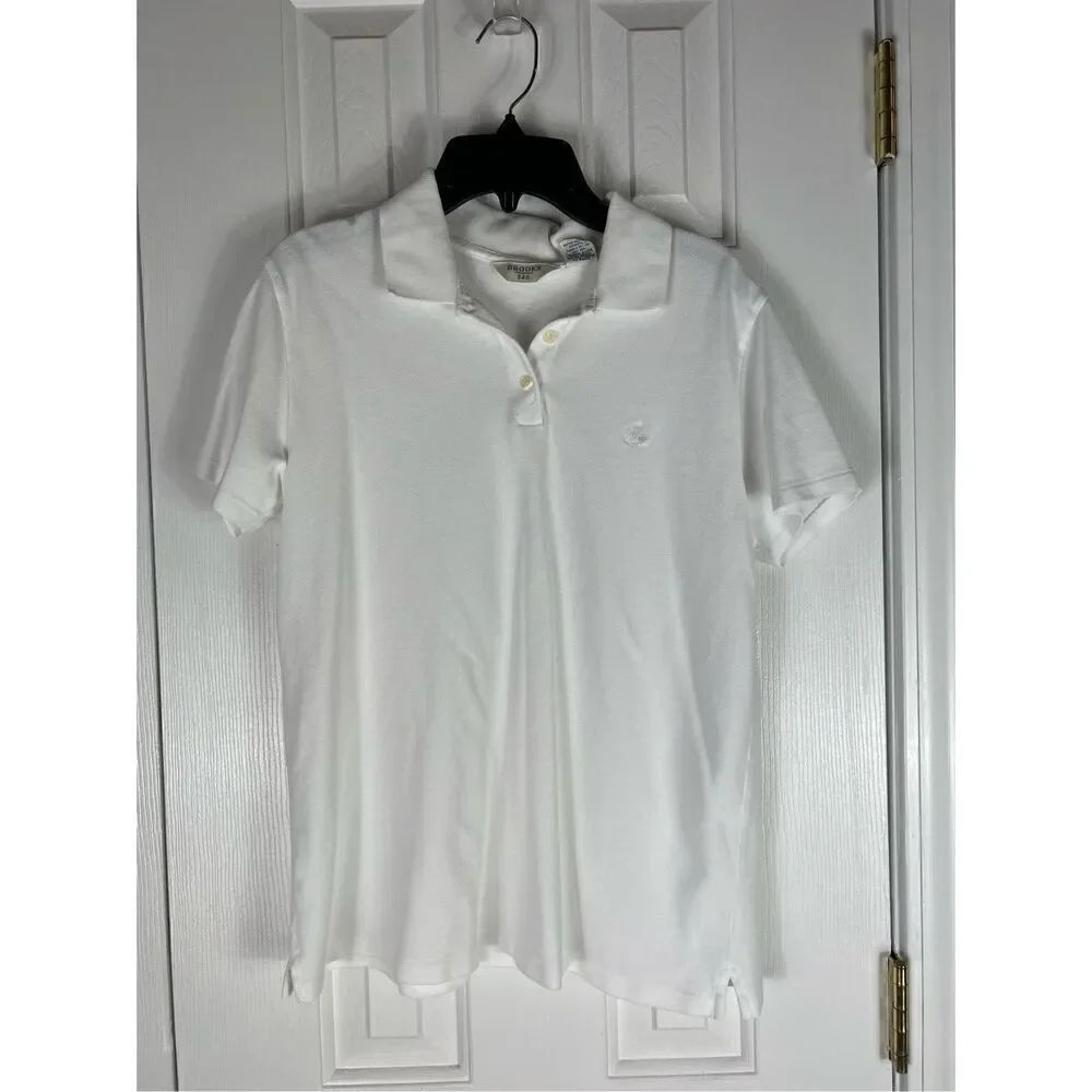 Brooks 346 Womens White Polo Blouse Size M
